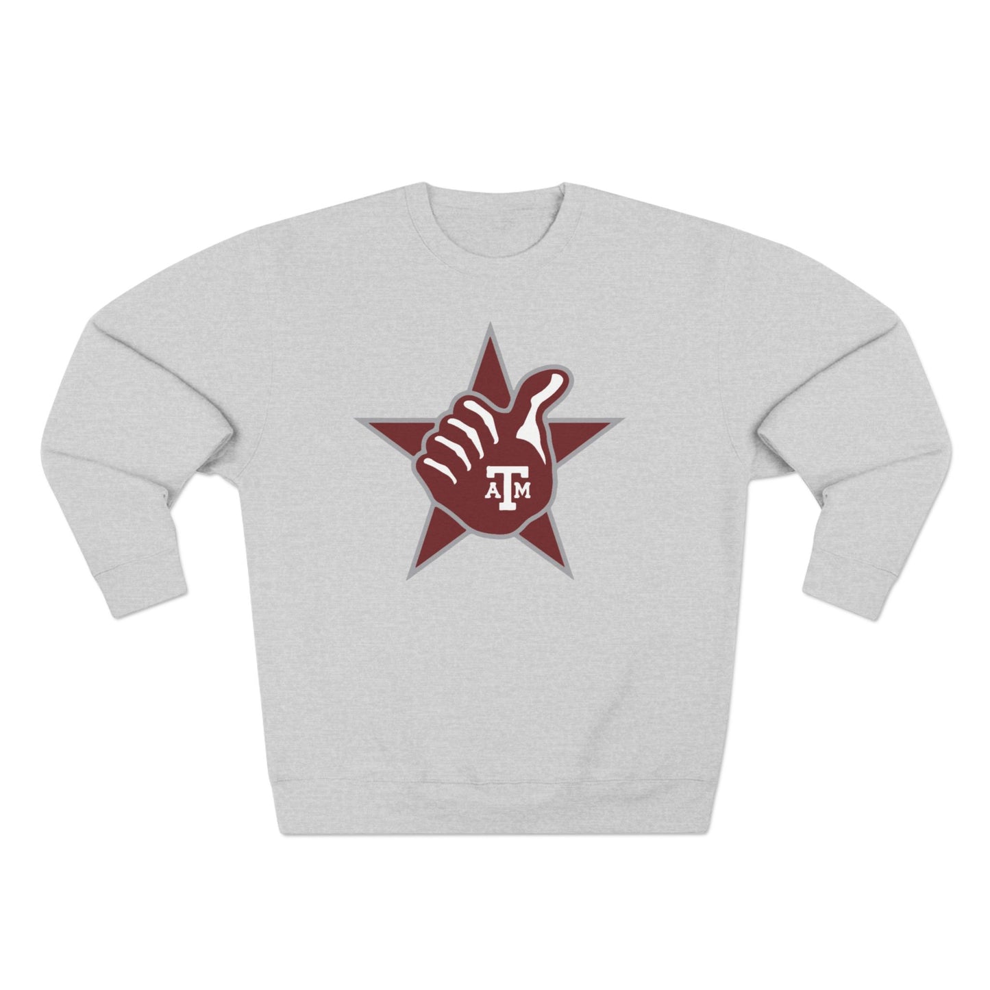 'Texas A&M Lone Star Thumbs Up' Cotton Crewneck Sweatshirt