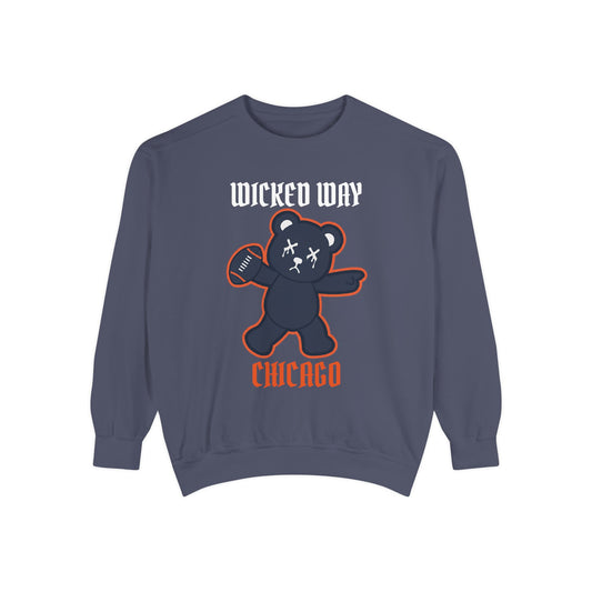 "Wicked Way" Chicago Deady Bear Football Dyed Sweatshirt