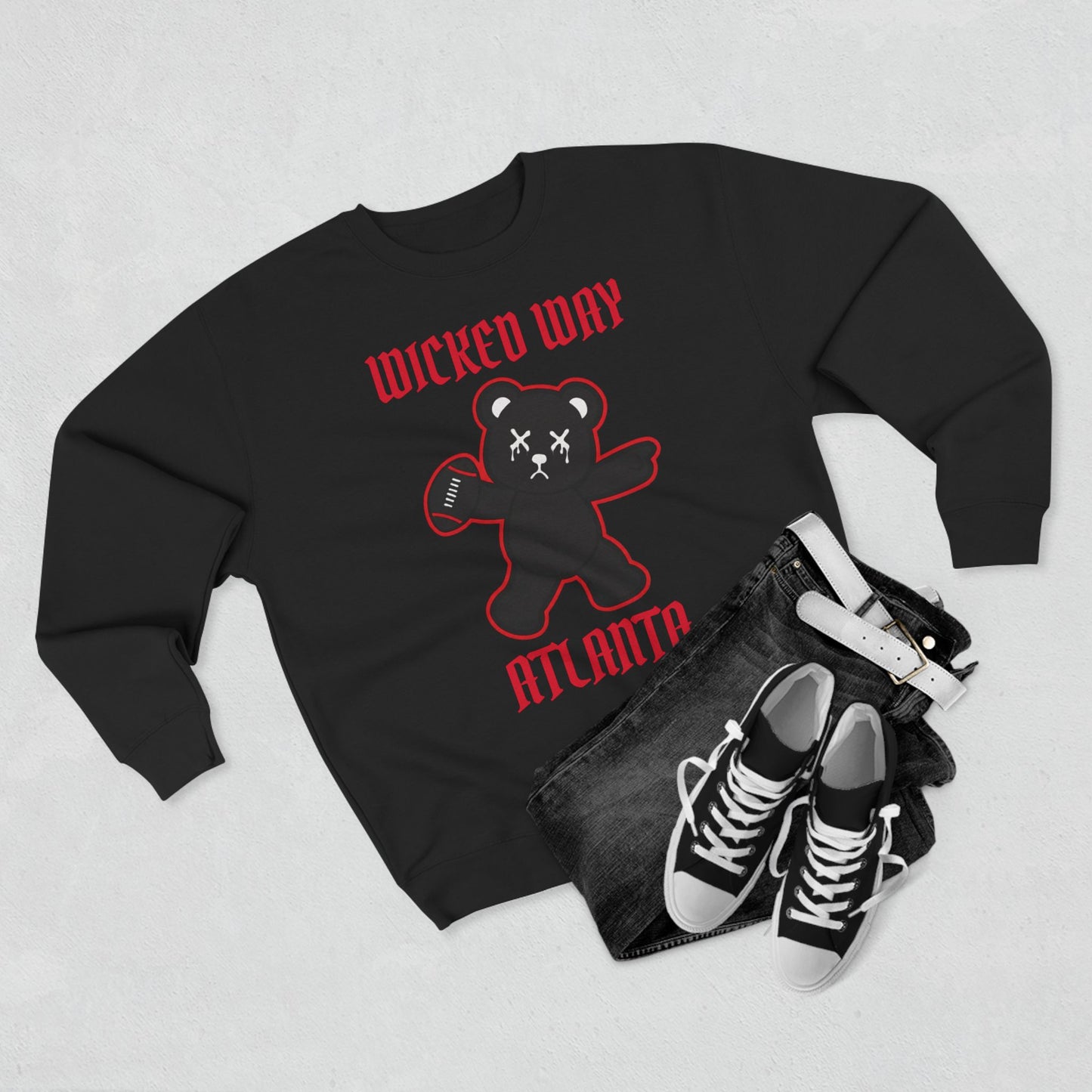 "Wicked Way" Deady Bear Football Atlanta V2 Crewneck Sweatshirt