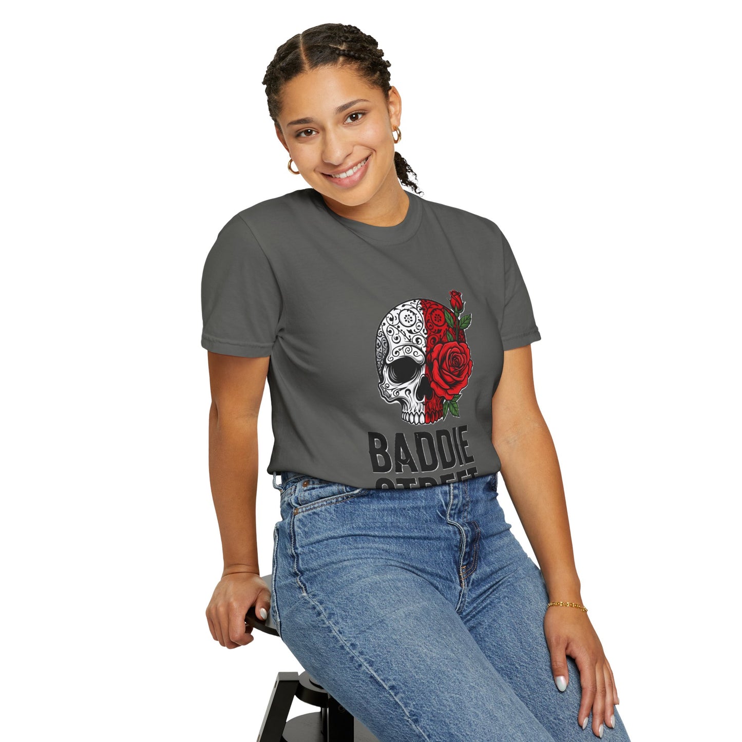 "Baddie Street" Dying Love Skull & Rose Logo T-Shirt