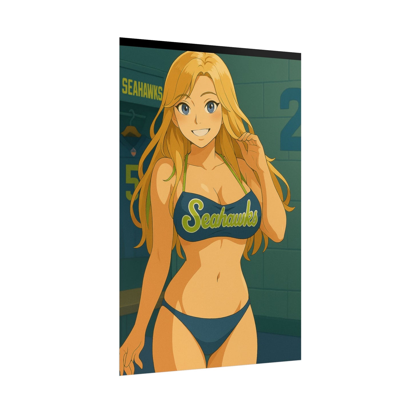 Loco Fits Anime Girls 'Seahawks Girl Swimsuit 1' Poster