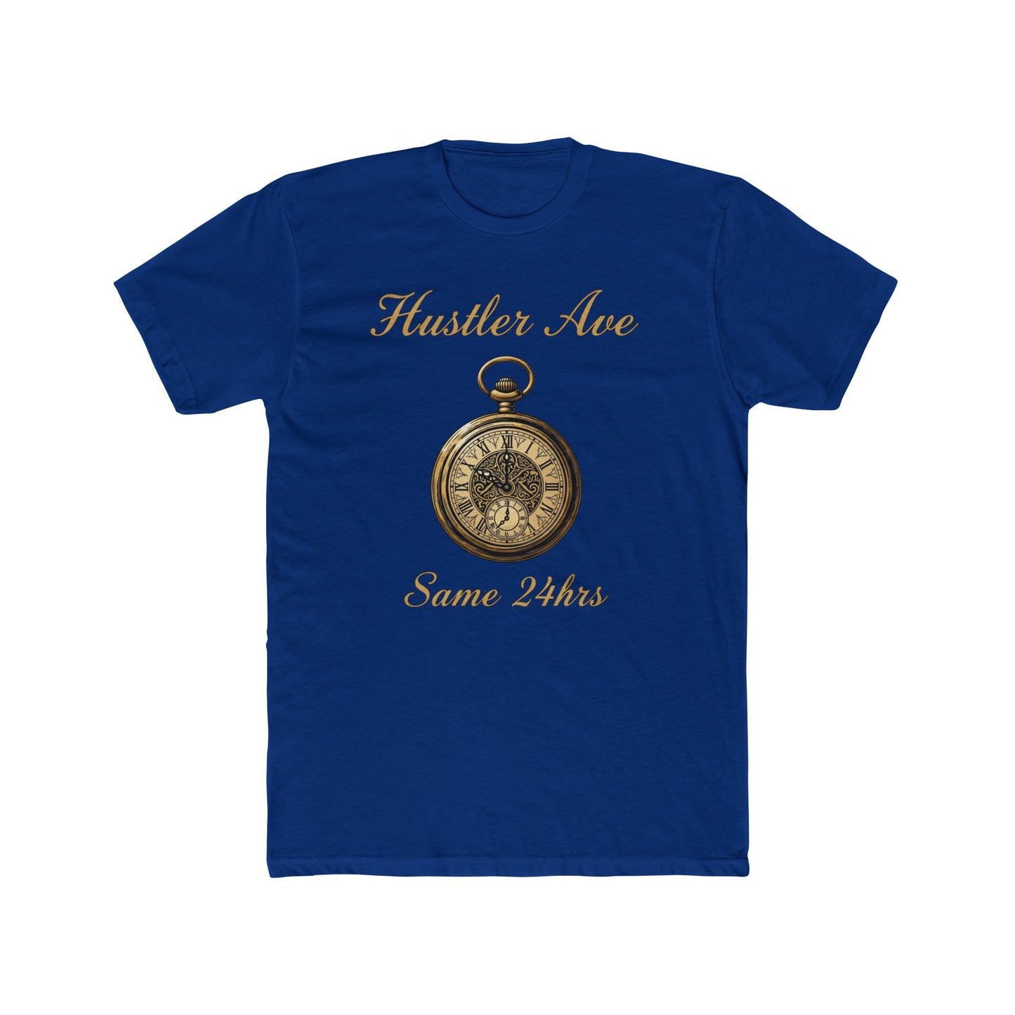 "Hustler Ave" Same 24Hrs Pocket Watch Cotton Crew Tee