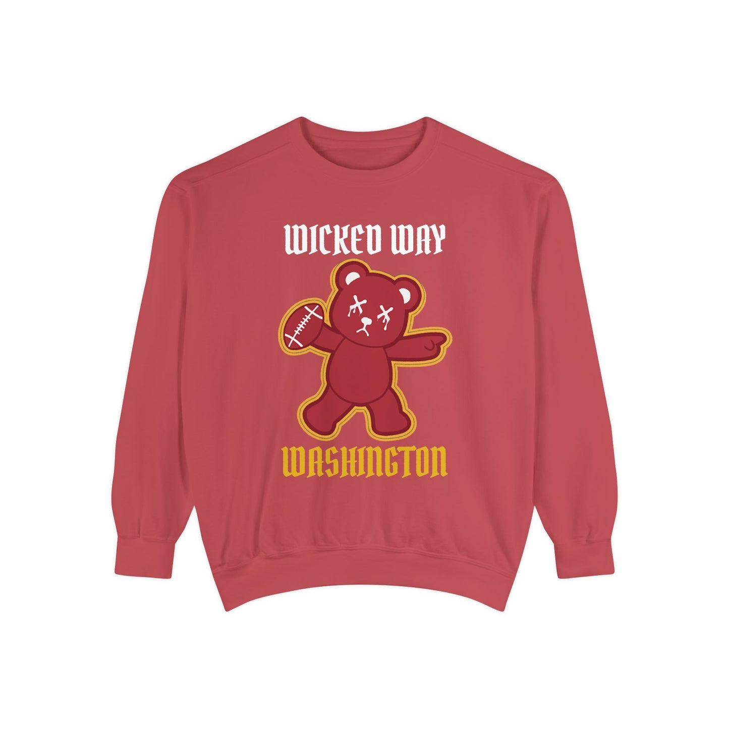 "Wicked Way" Washington Deady Bear Football Dyed Sweatshirt