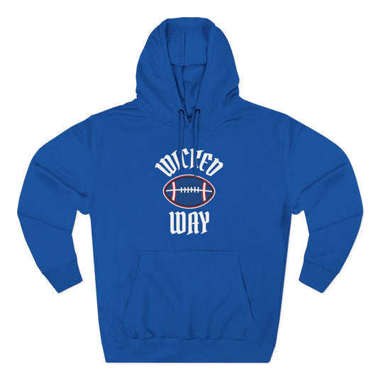 Legends "Wicked Way" Deady Bear Football Blue, White, & Red Fleece Hoodie