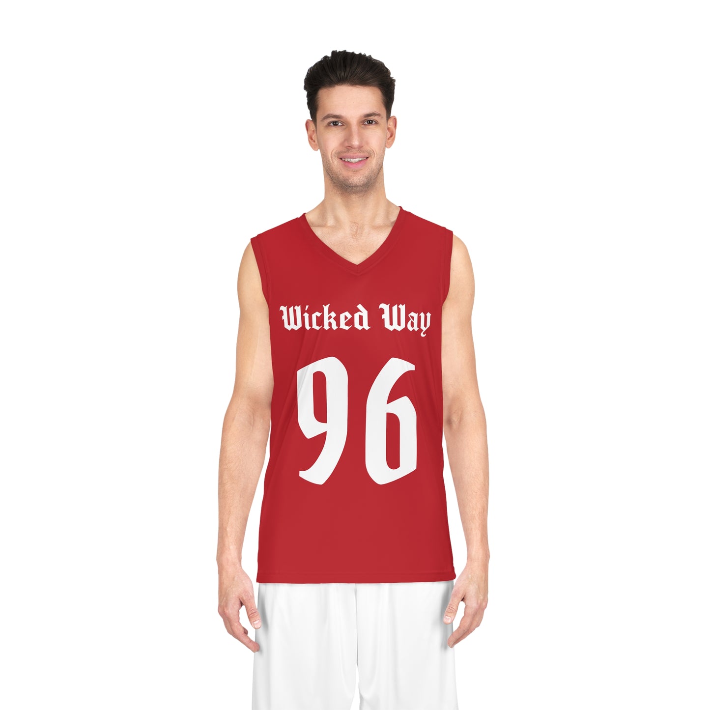 Red & White "Wicked Way" #96 Basketball Jersey