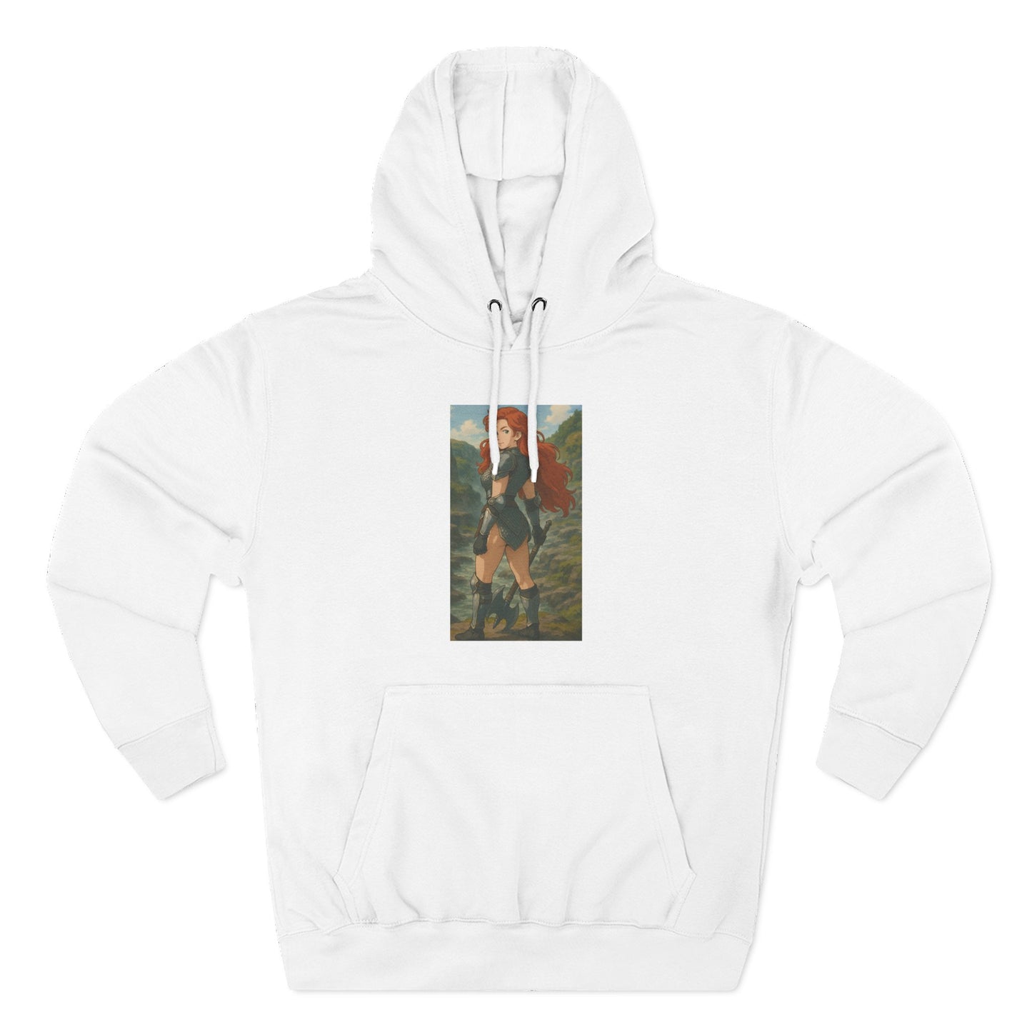 Loco Fits Anime Girls 'Fiery Warrior' Three-Panel Fleece Hoodie