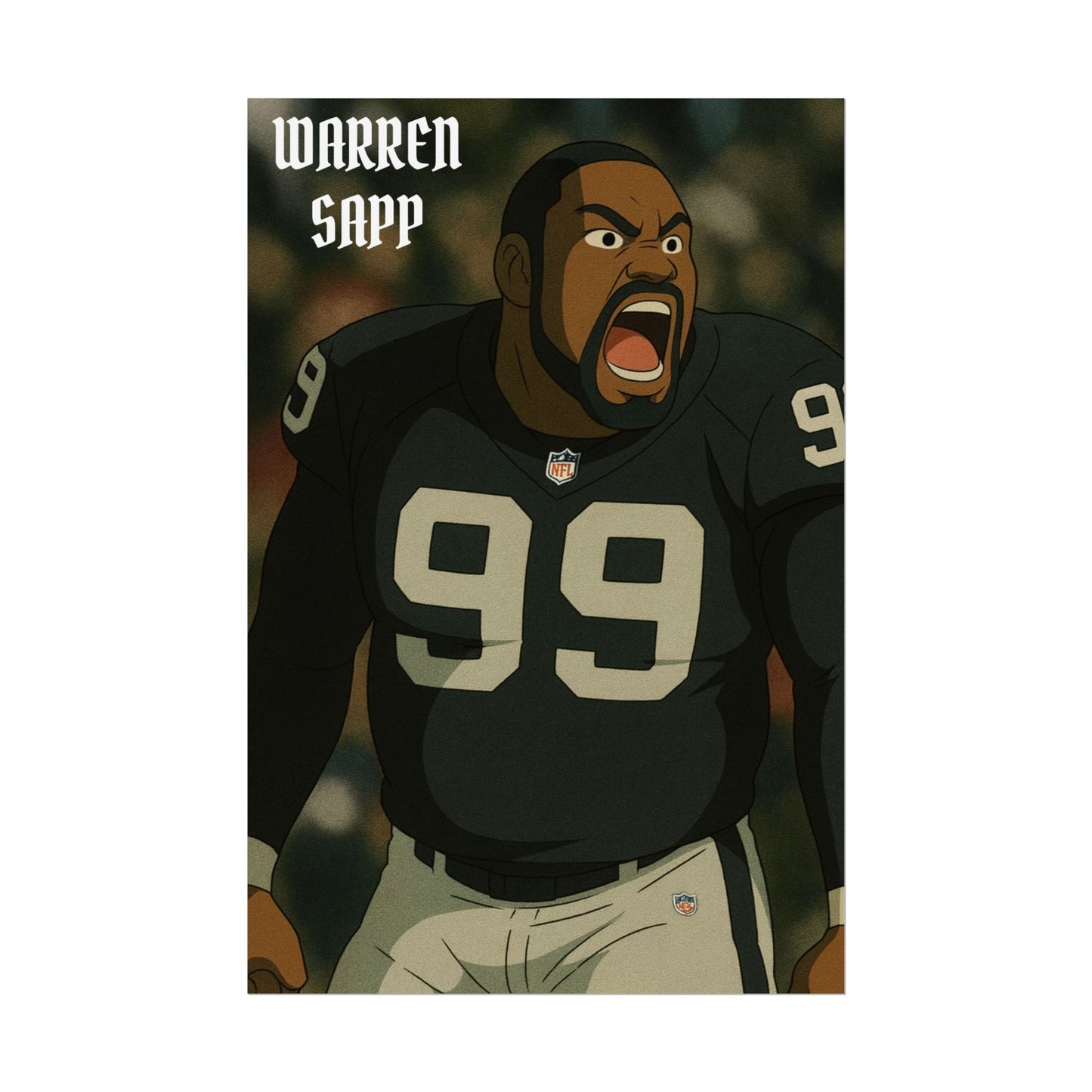 Loco Fits Anime Football 'Warren Sapp' Poster
