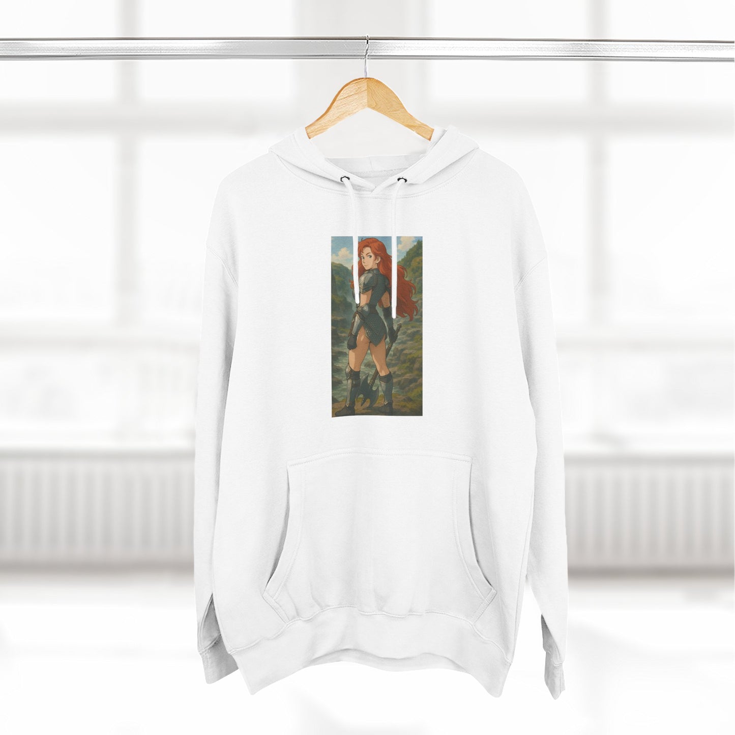 Loco Fits Anime Girls 'Fiery Warrior' Three-Panel Fleece Hoodie