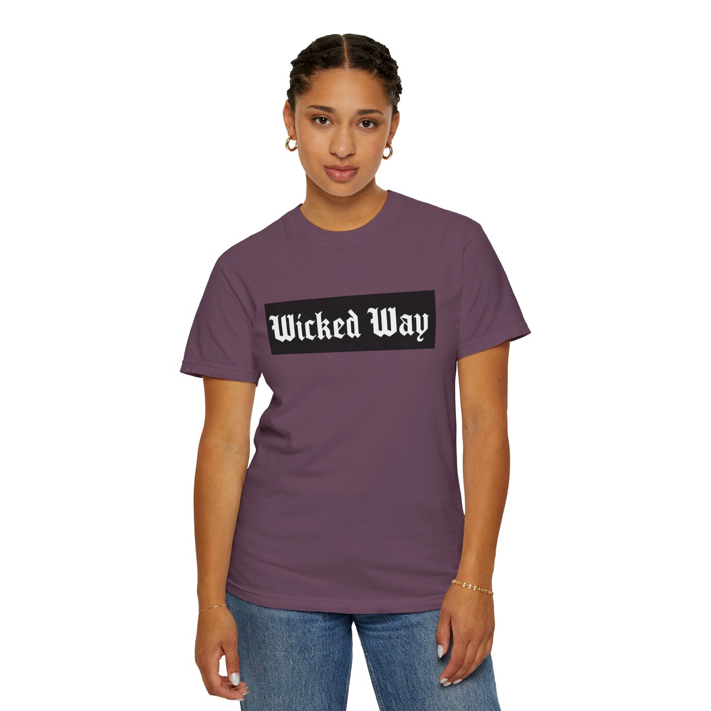 "Wicked Way" Block Gothic Lettering T-shirt