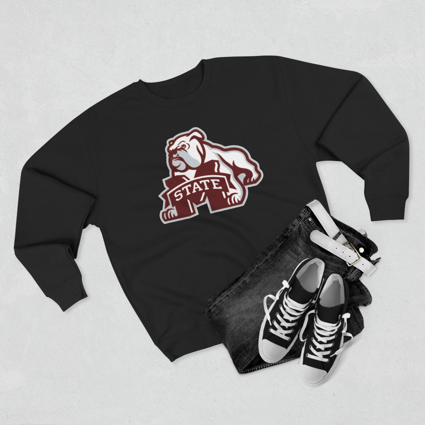 'Mississippi State Bulldog Bully' Cotton Crewneck Sweatshirt