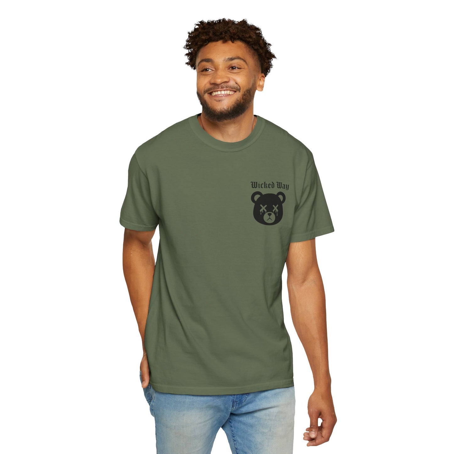 "Wicked Way" Dead Bear Head Pocket Logo Graphic T-Shirt (Multi Color Options)