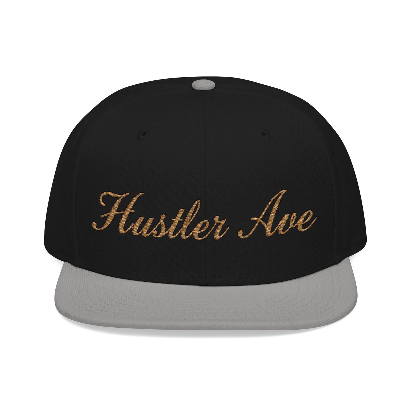 "Hustler Ave" Gold Edition Cursive Snapback Hat