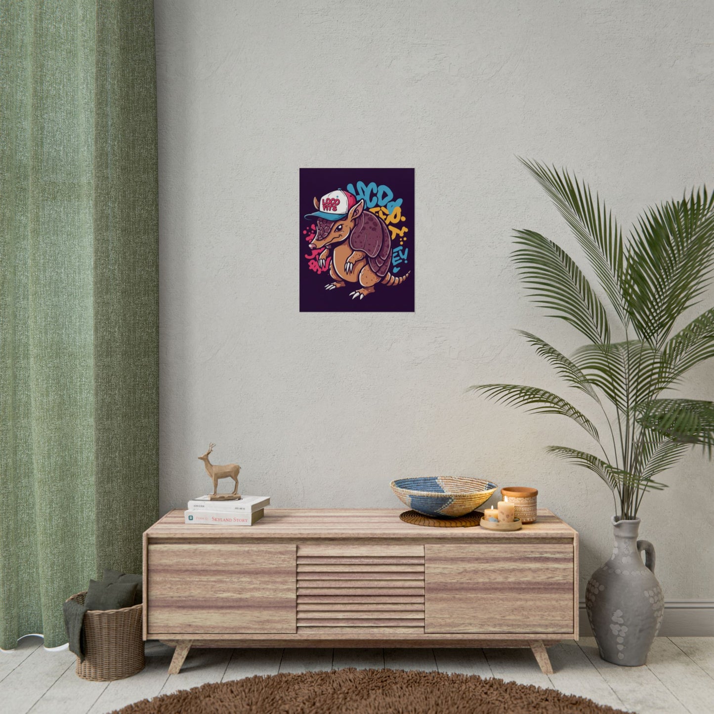 Colorful Loco Fits Armadillo Art Print - Loco Fits Rolled Poster