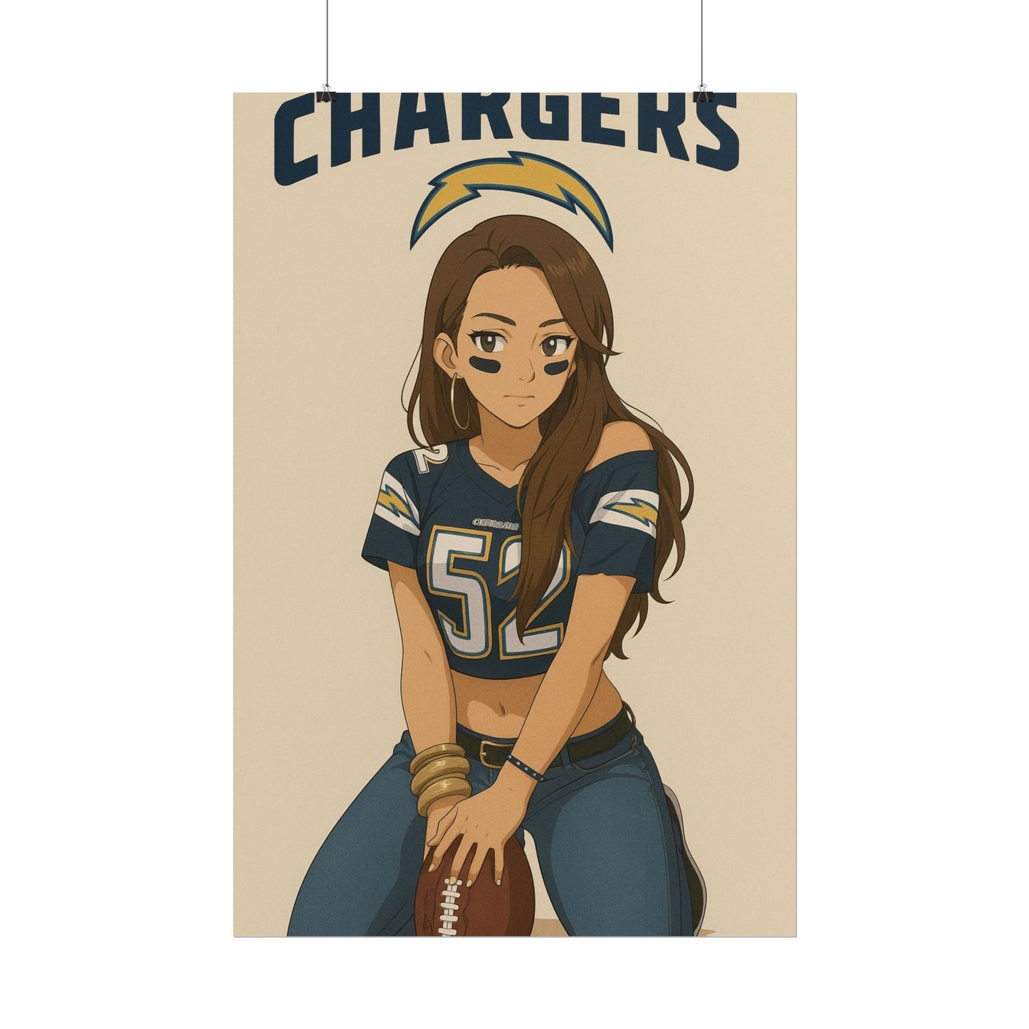 Loco Fits Anime Girls 'Chargers Girl 1' Poster