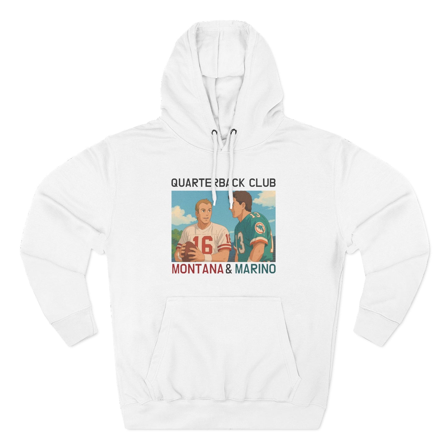 Anime Football 'Quarterback Club Montana & Marino' Three-Panel Fleece Hoodie