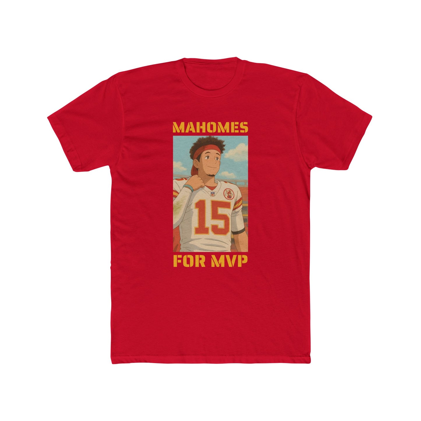 Anime Football 'Mahomes For MVP' Cotton Crew Tee