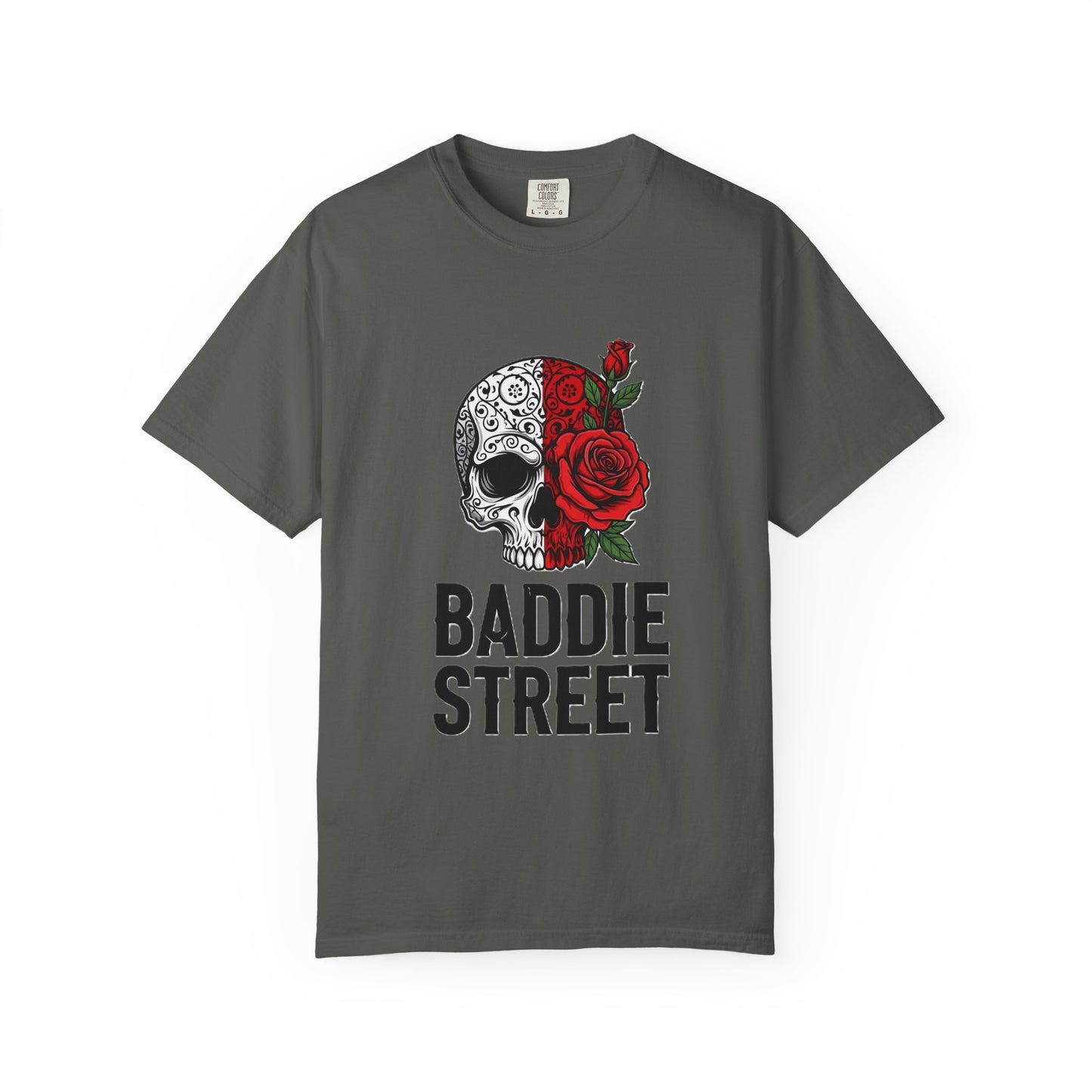 "Baddie Street" Dying Love Skull & Rose Logo T-Shirt