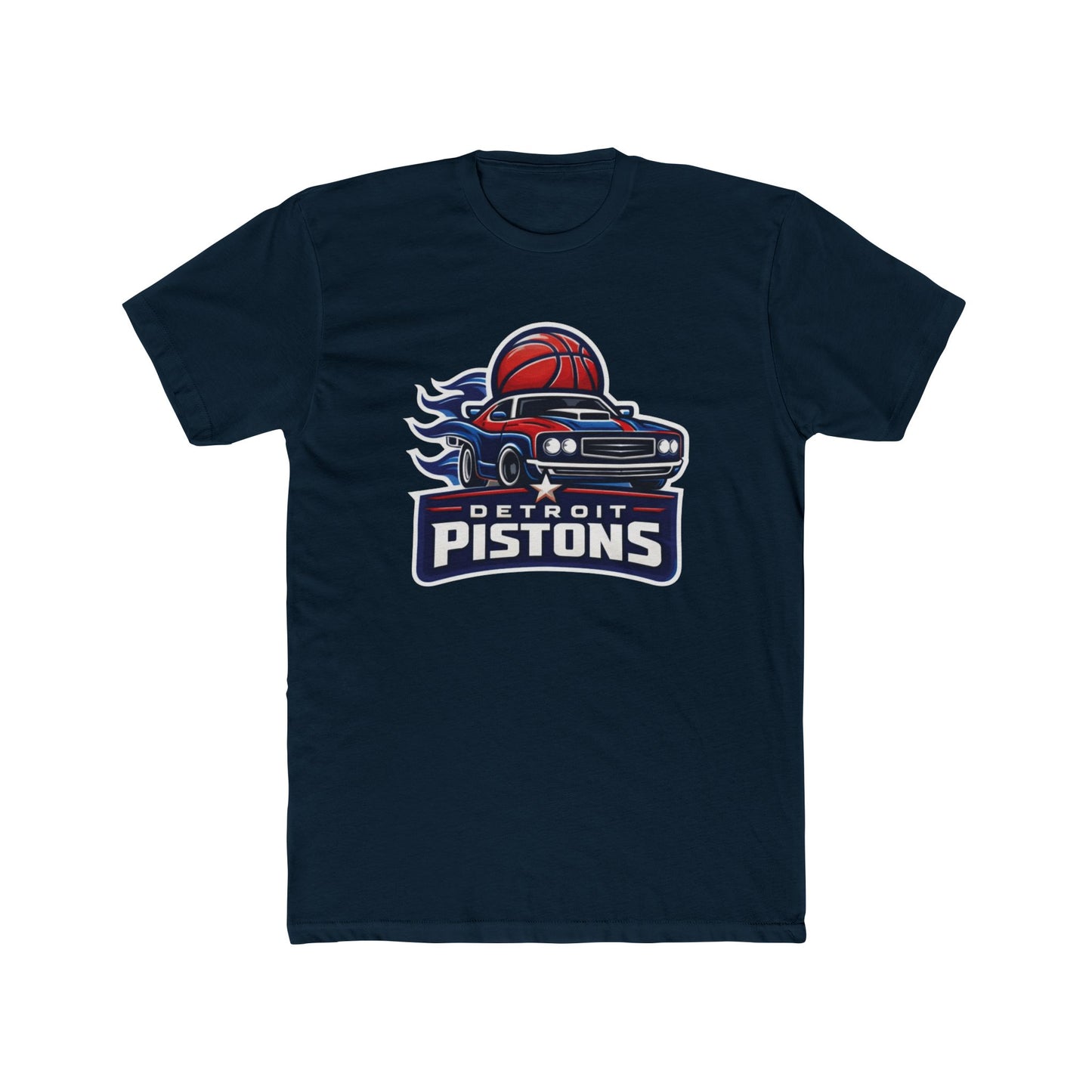Loco Fits New "NBA Detroit Pistons Basketball Concept Logo" Cotton Crew Tee