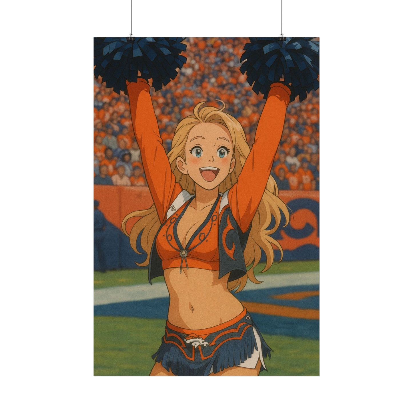 Loco Fits Anime Girls 'Broncos Cheerleader On-Field 1' Poster