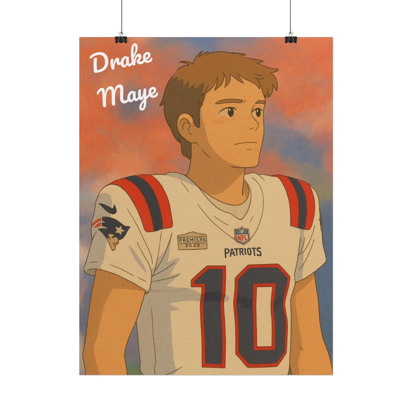 Loco Fits Anime Football 'Drake Maye' Poster