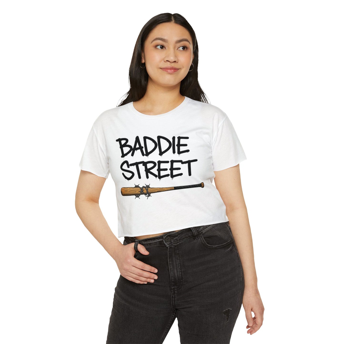 "Baddie Street" Baddie Bat V2 Logo Women's Crop Top