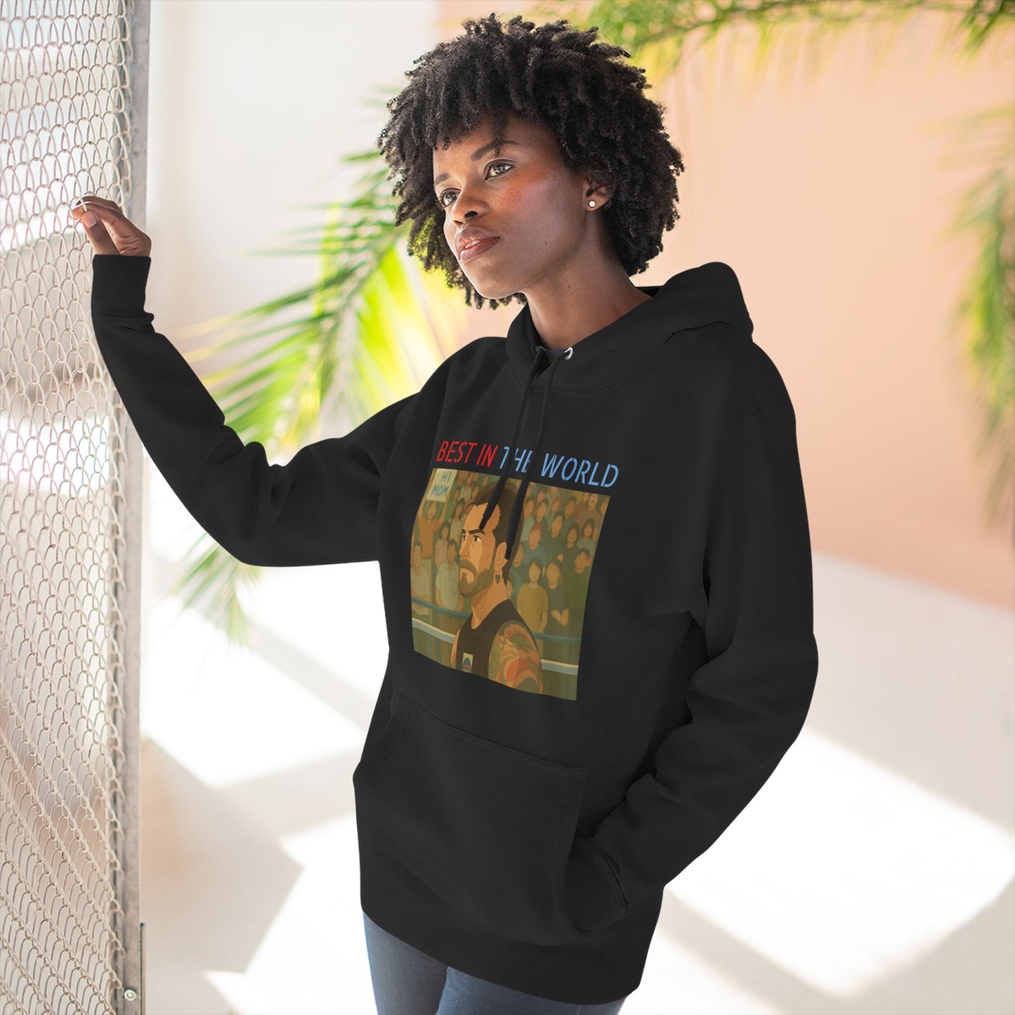Loco Fits Anime Wrestling 'Best in the World' Three-Panel Fleece Hoodie