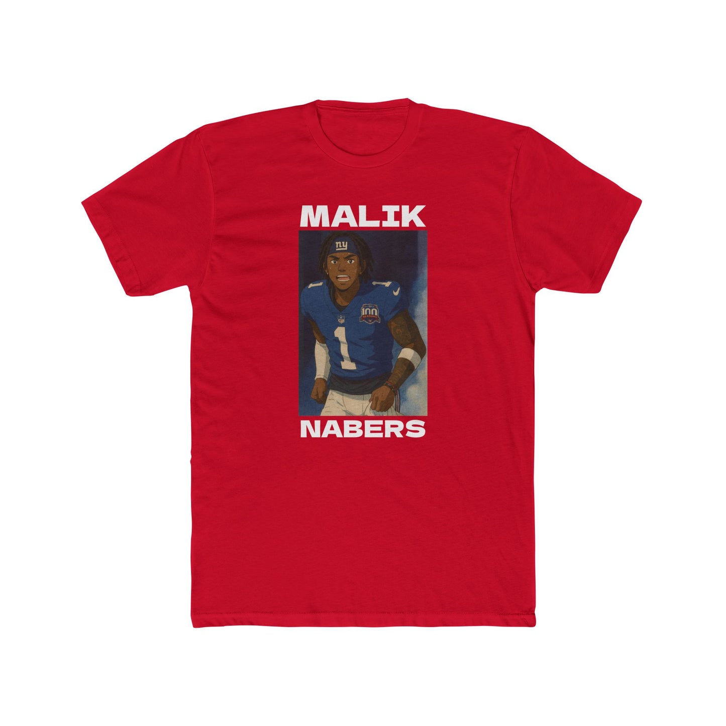 Anime Football 'Malik Nabers' Cotton Crew Tee