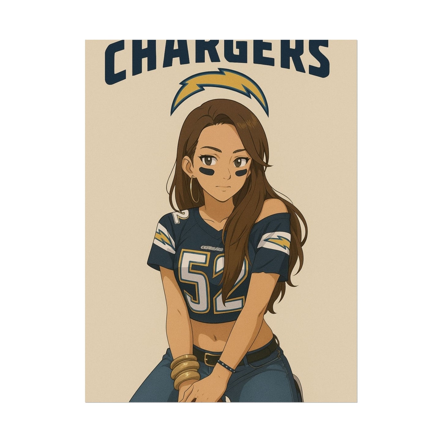 Loco Fits Anime Girls 'Chargers Girl 1' Poster