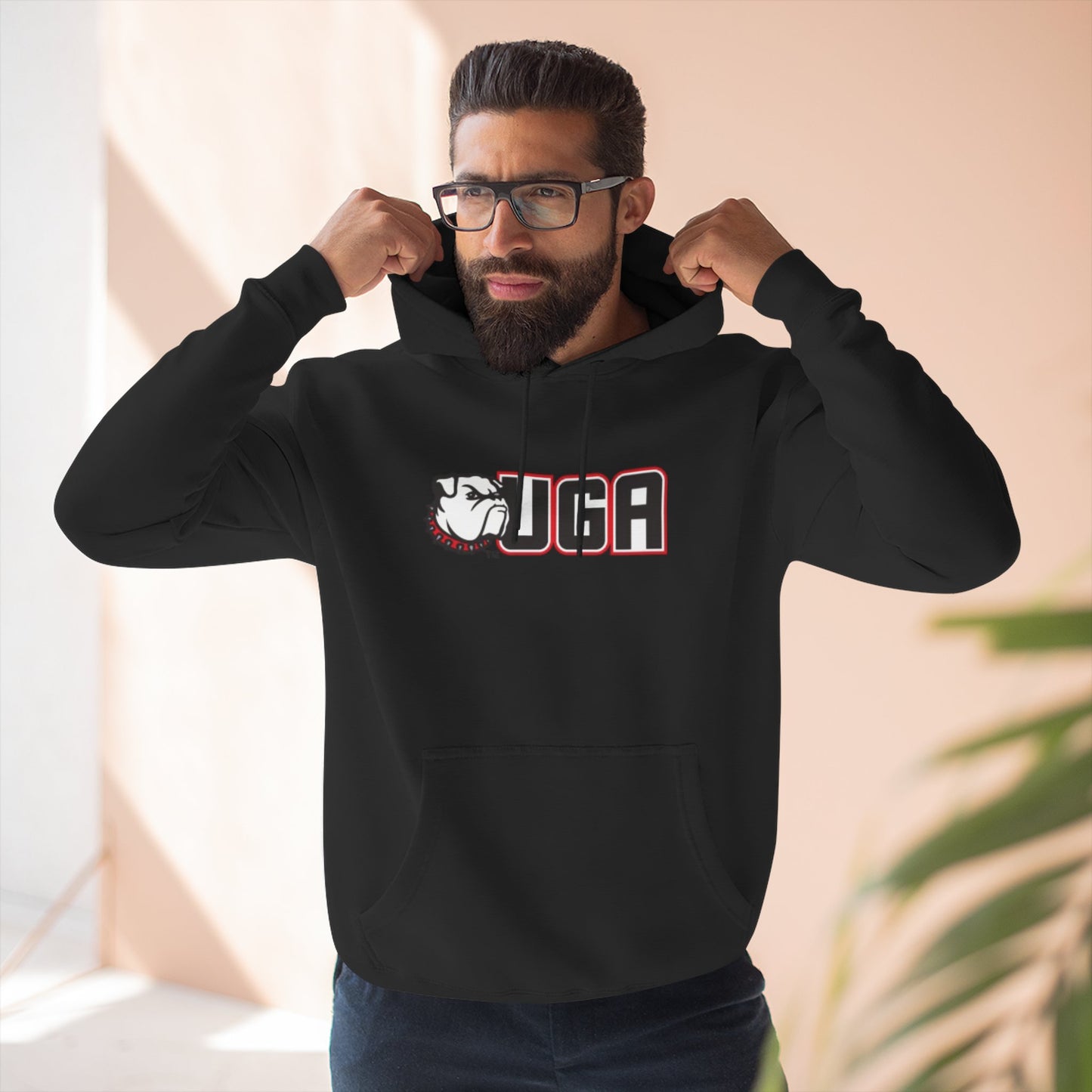 'UGA' Three-Panel Fleece Hoodie