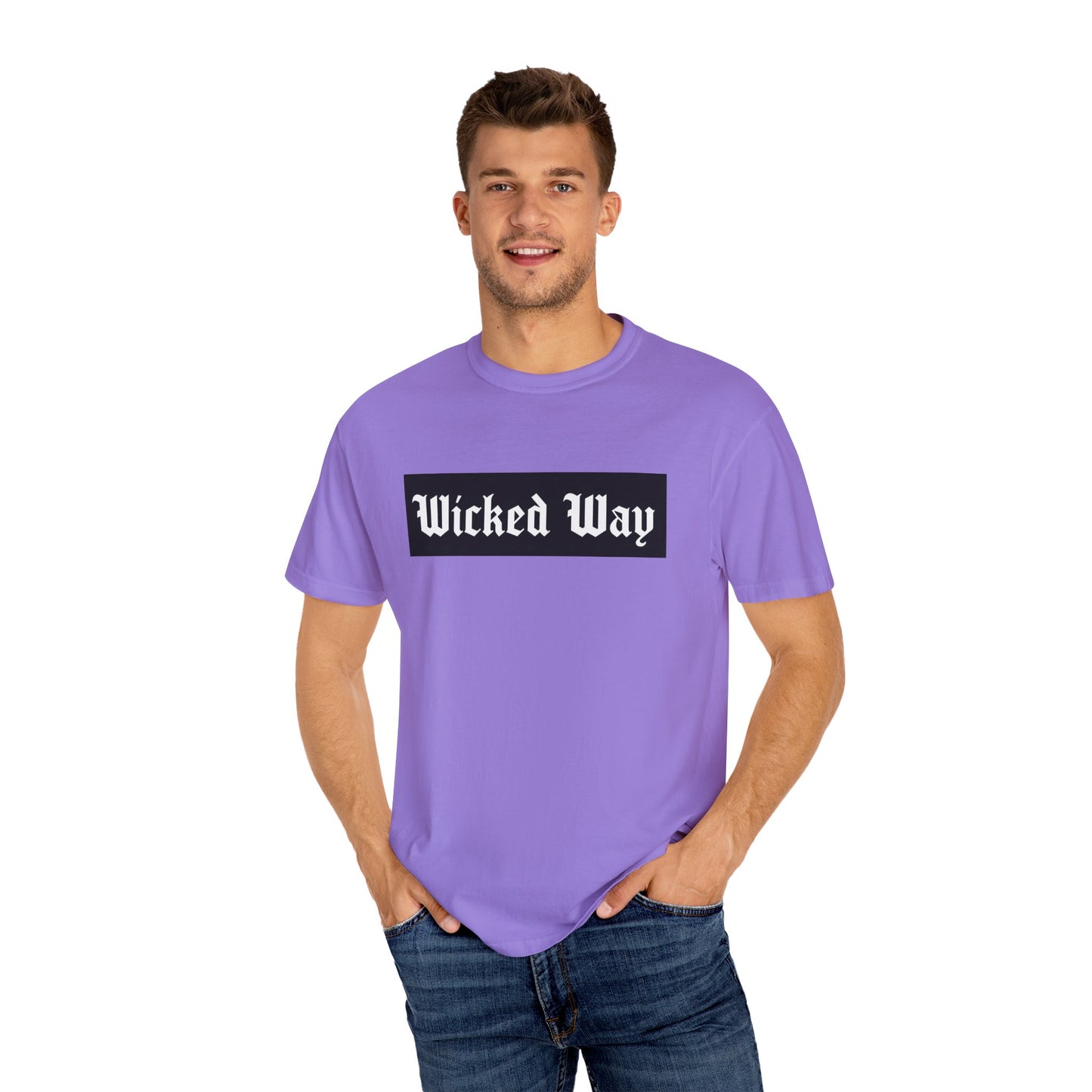"Wicked Way" Block Gothic Lettering T-shirt