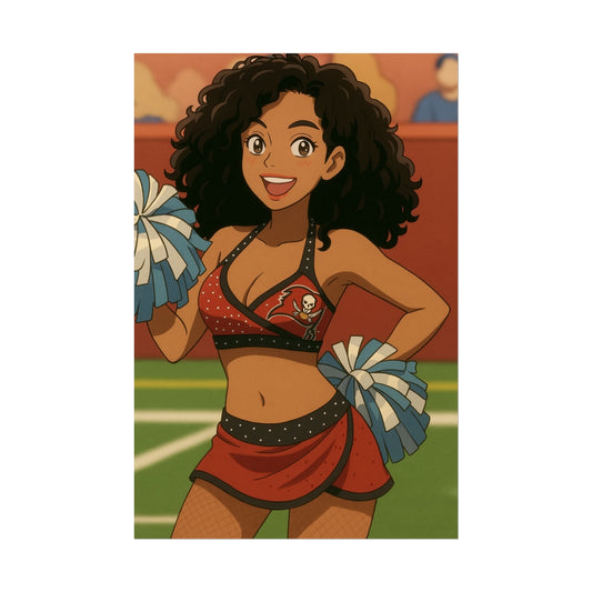 Loco Fits Anime Girls 'Buccaneers Cheerleader On-Field 1' Poster
