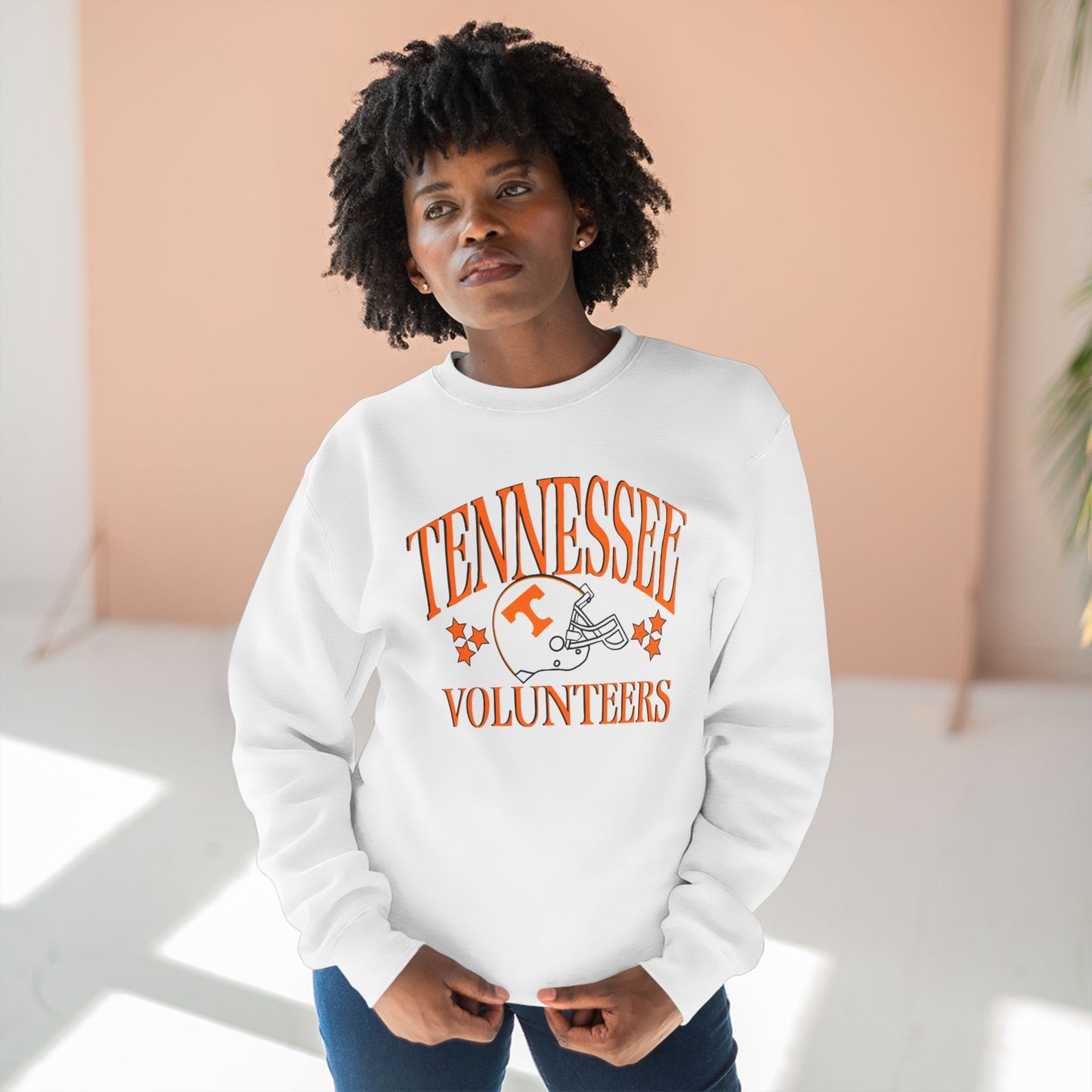 'Tennessee Vols Helmet & Stars' Cotton Crewneck Sweatshirt