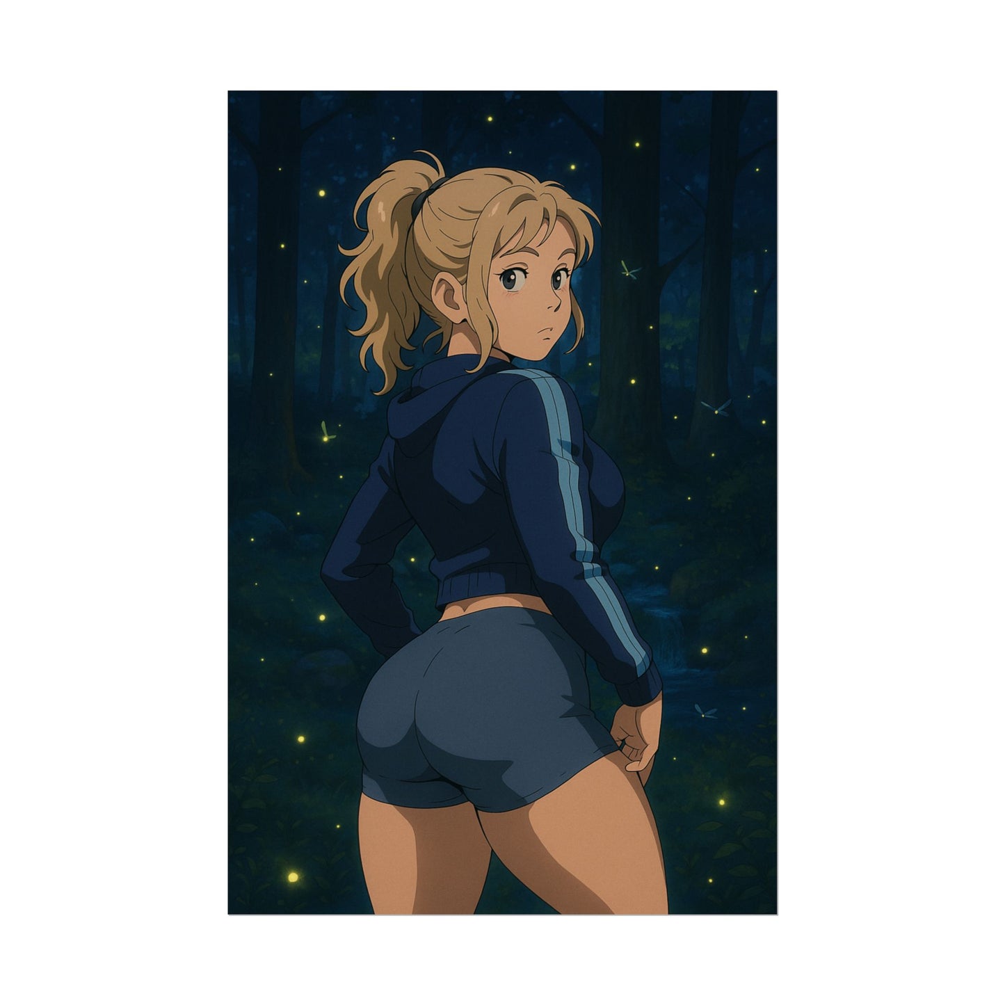 Loco Fits Anime Girls 'Nighttime Firefly Forrest' Poster