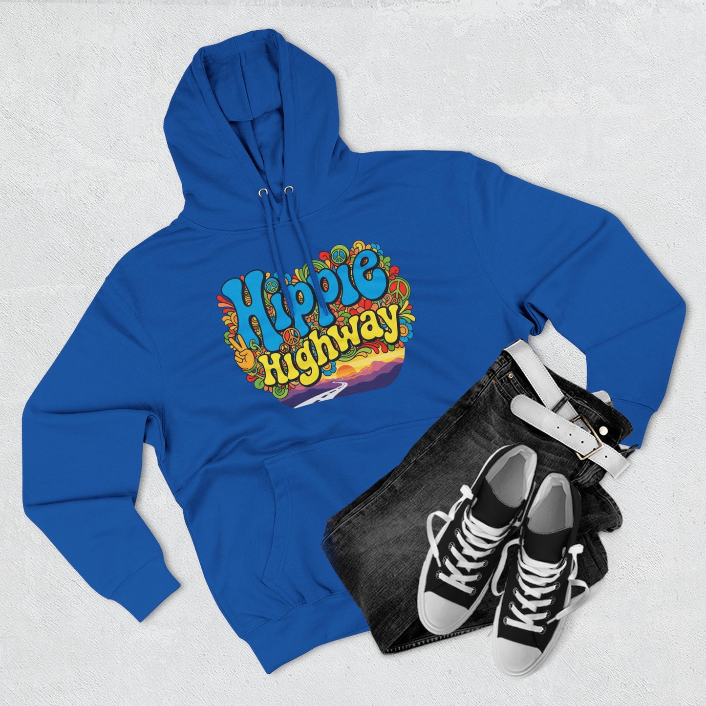 "Hippie Highway" Open Mind Open Road Fleece Hoodie