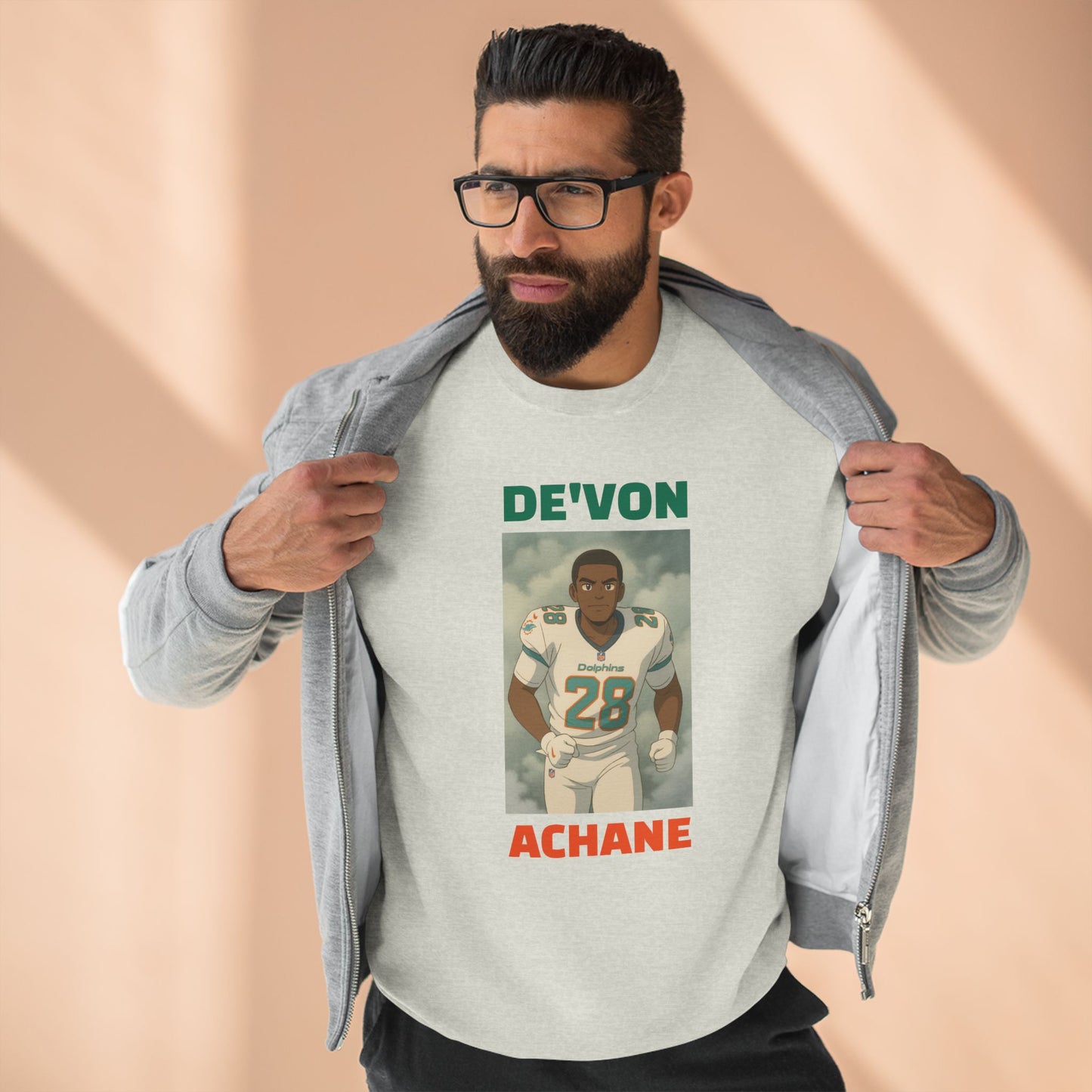 Anime Football 'De'Von Achane' Crewneck Sweatshirt