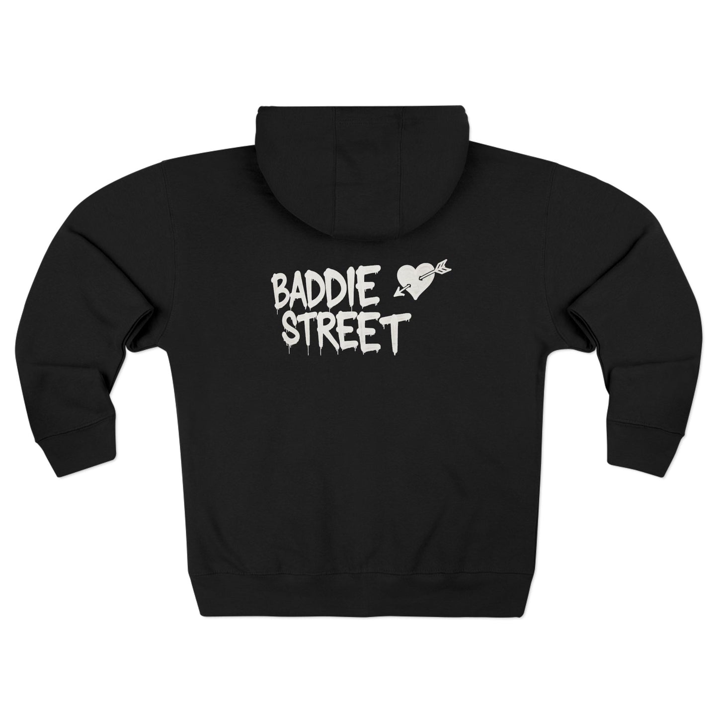 Exclusive "Baddie Street" Arrow Heart V1 & V2 Logo Zip-Up Hoodie