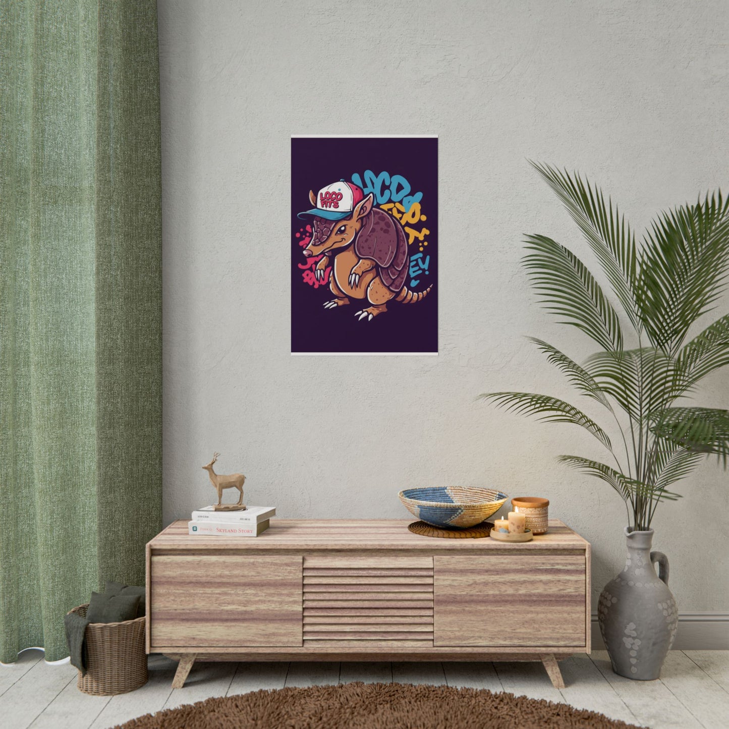 Colorful Loco Fits Armadillo Art Print - Loco Fits Rolled Poster