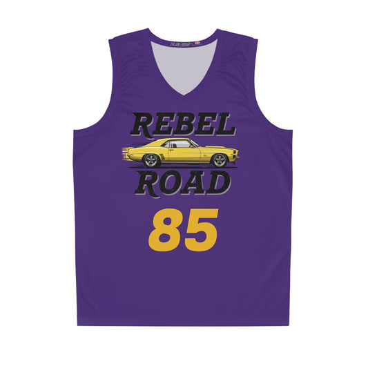 Purple "Rebel Road" #85 Straight Away Basketball Jersey