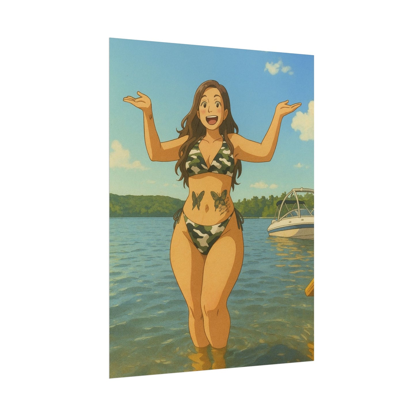 Loco Fits Anime Girls 'Fun at the Lake' Poster