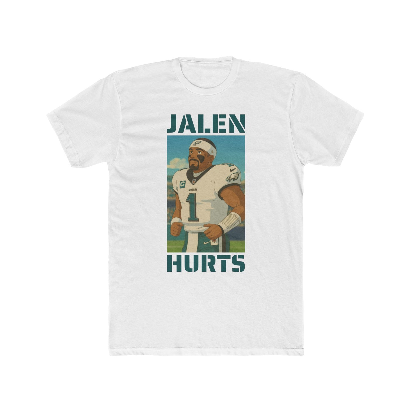 Anime Football 'Jalen Hurts' Cotton Crew Tee