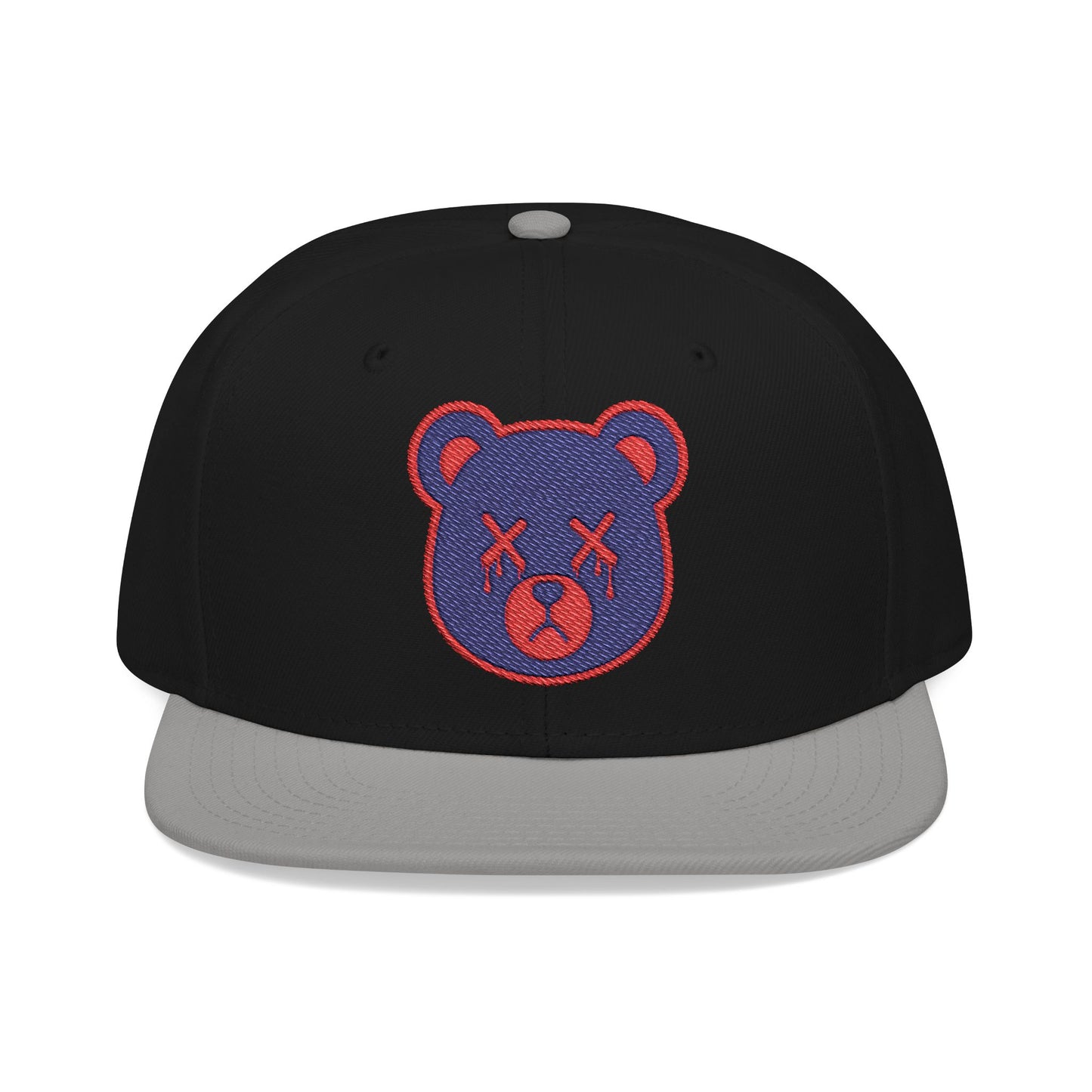 "Wicked Way" Deady Bear Head Blue & Red Snapback