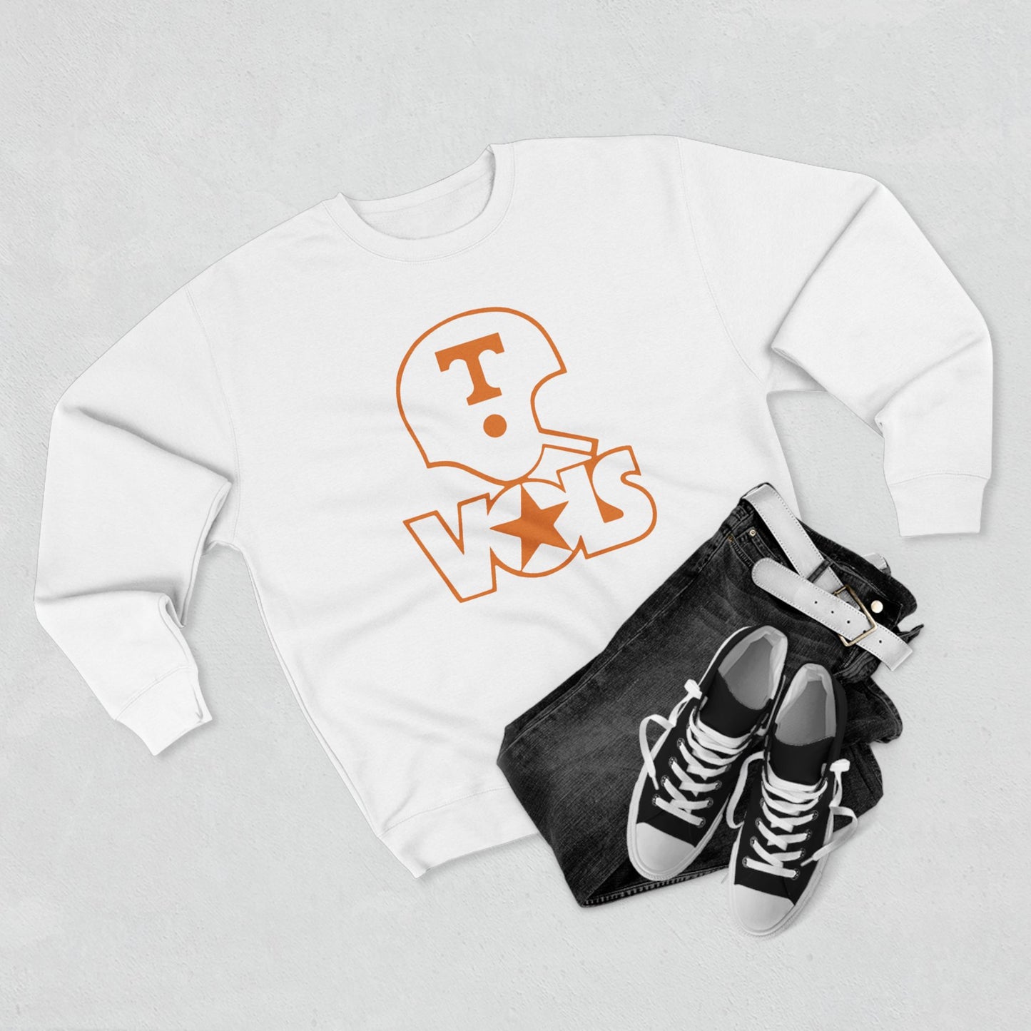 'Vols Football Helmet' Cotton Crewneck Sweatshirt