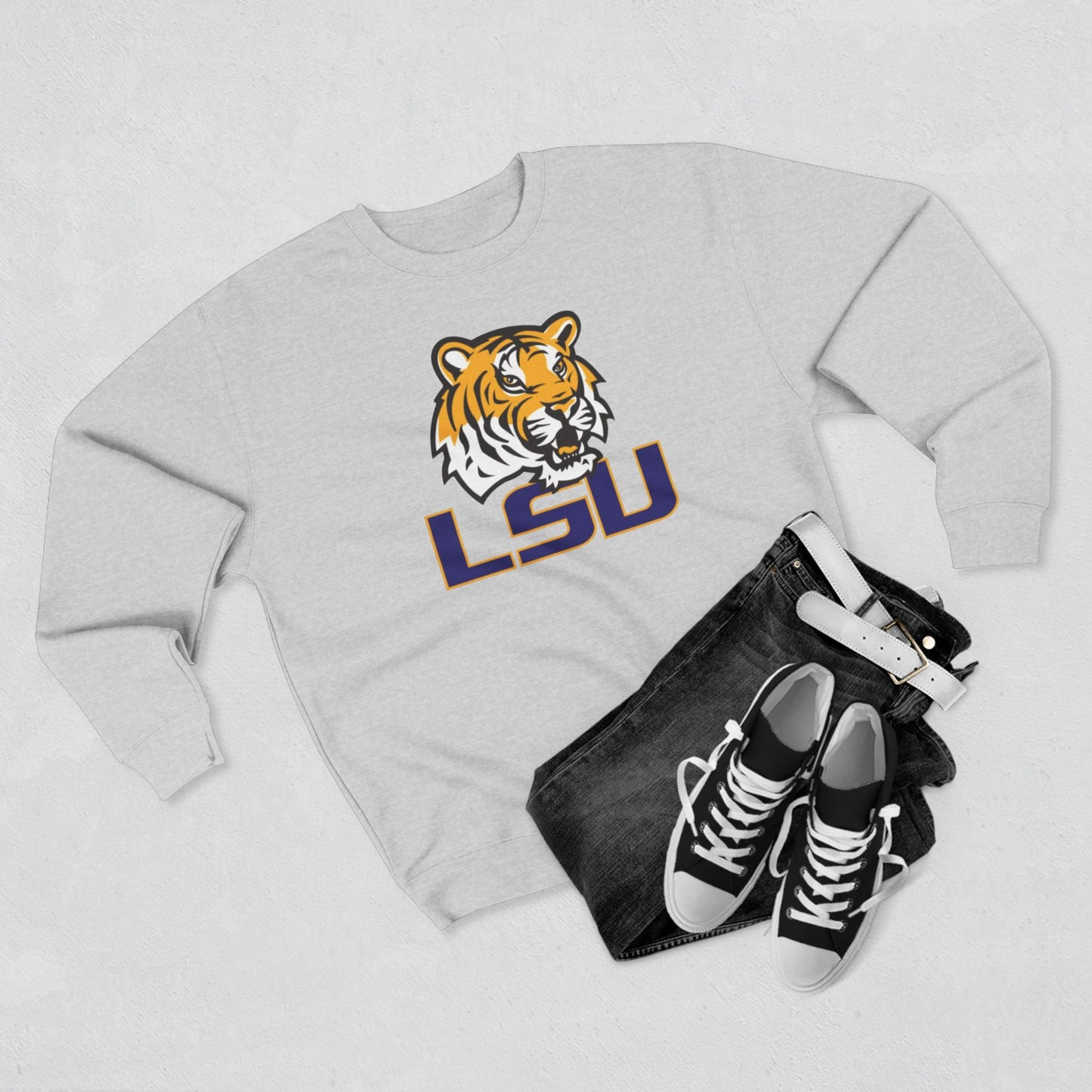 'LSU Tigers Head' Cotton Crewneck Sweatshirt