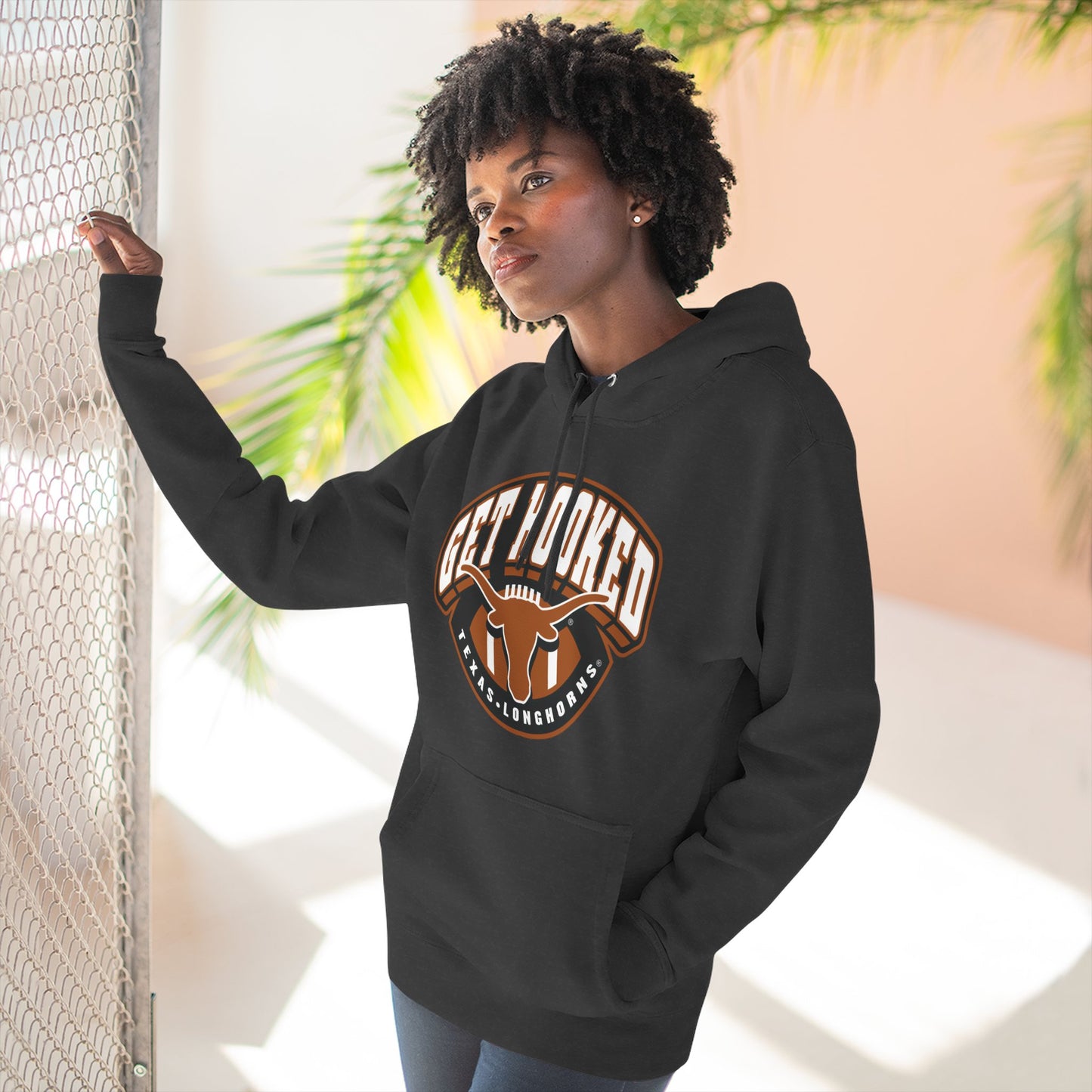 'Texas Longhorn Football, Get Hooked' Three-Panel Fleece Hoodie