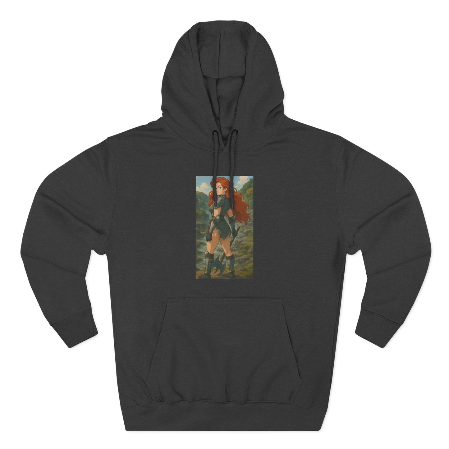 Loco Fits Anime Girls 'Fiery Warrior' Three-Panel Fleece Hoodie