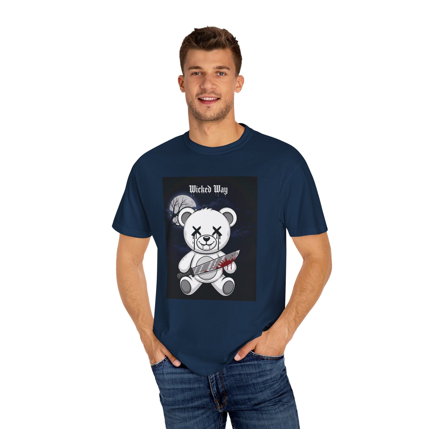 Limited Edition "Wicked Way" Machete 'Midnight' Block Teddy Graphic T-Shirt