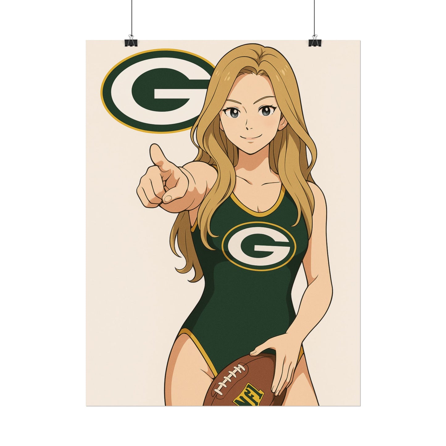 Loco Fits Anime Girls 'Packers Girl Swimsuit' Poster