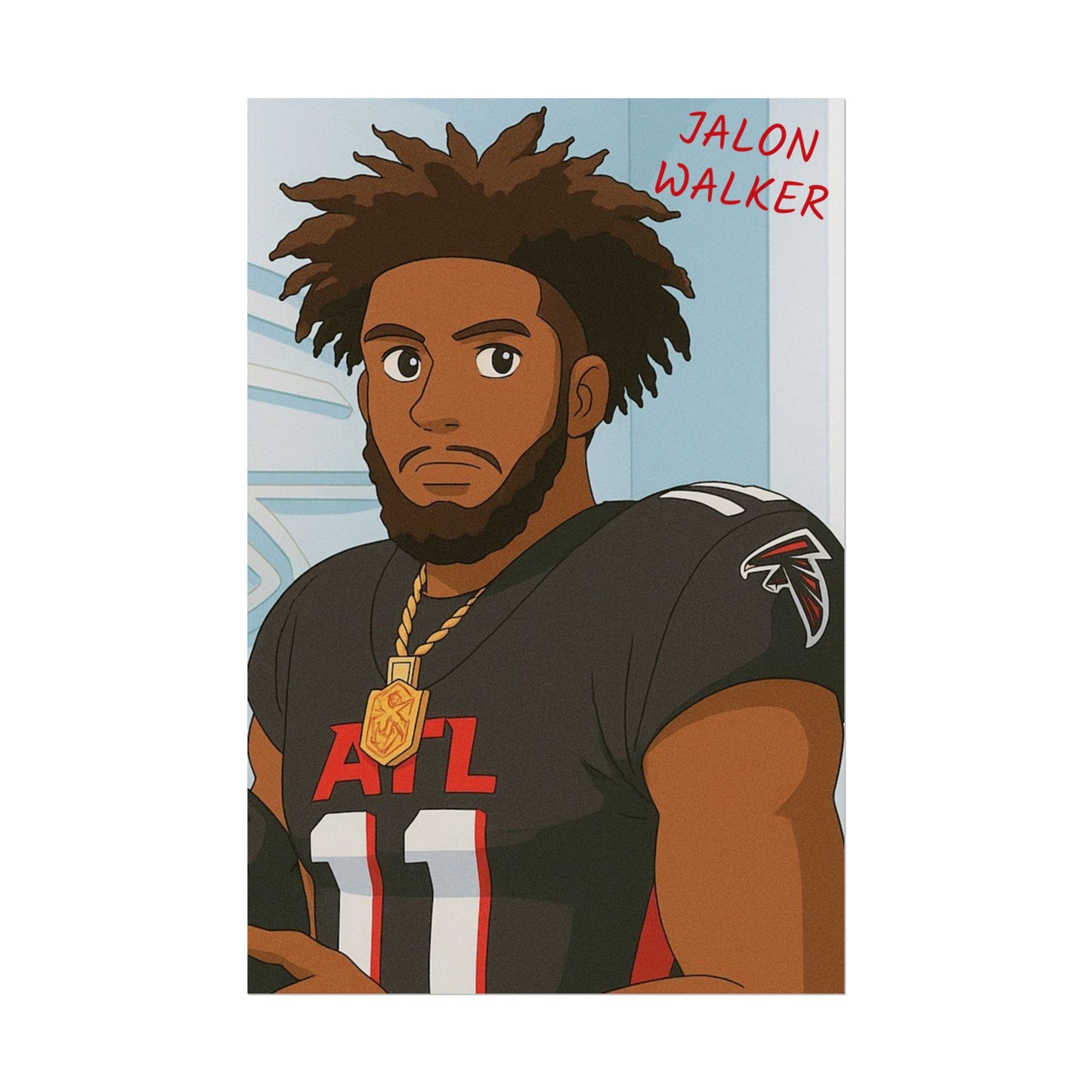 Loco Fits Anime Football 'Jalon Walker' Poster