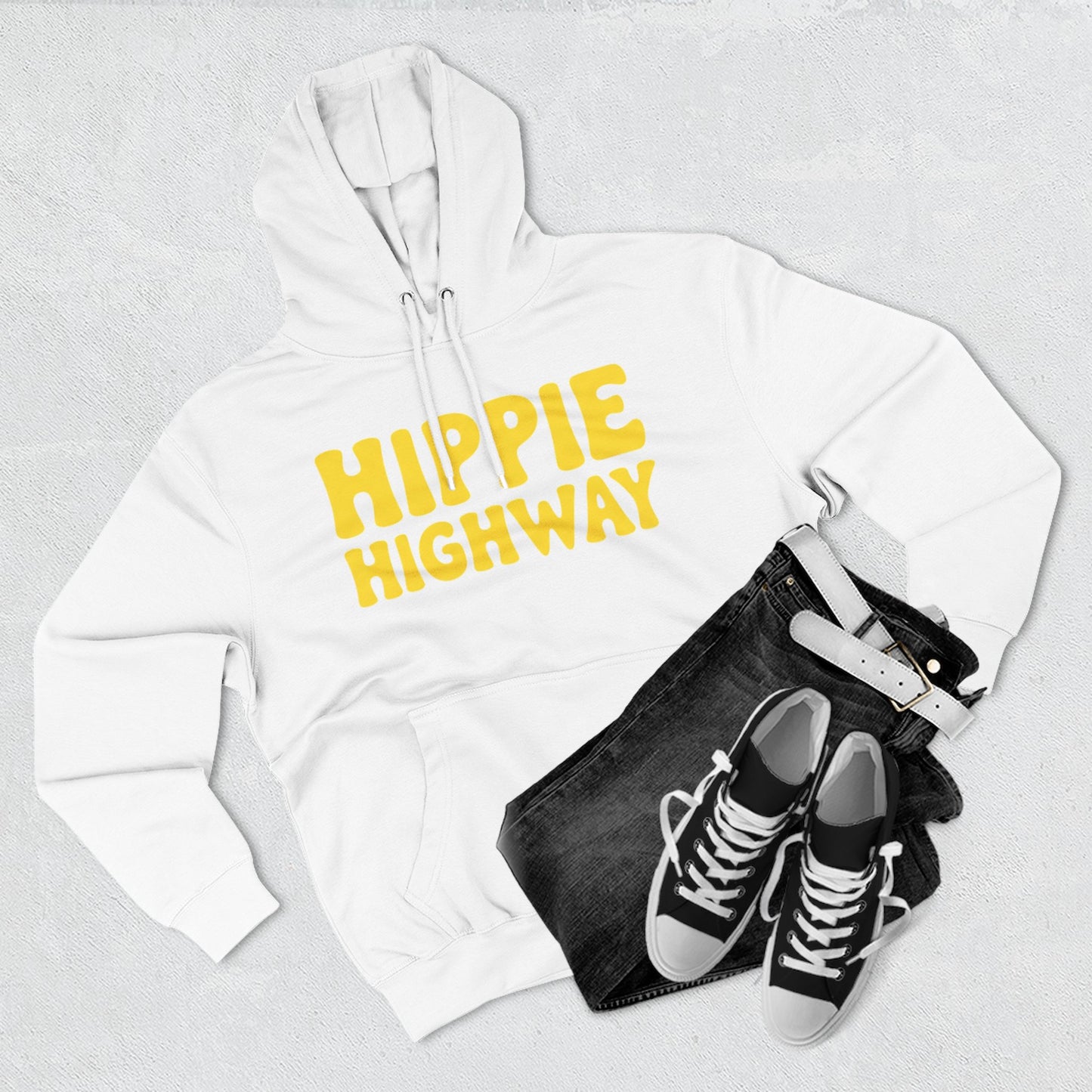 "Hippie Highway" Big Script Fleece Hoodie