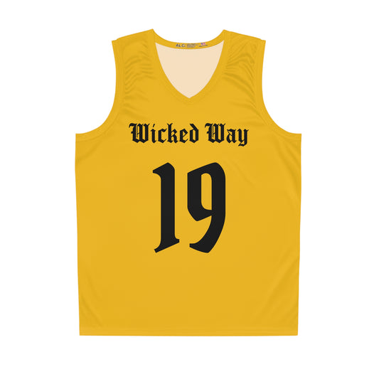 Yellow & Black "Wicked Way" #19 Alt. Basketball Jersey